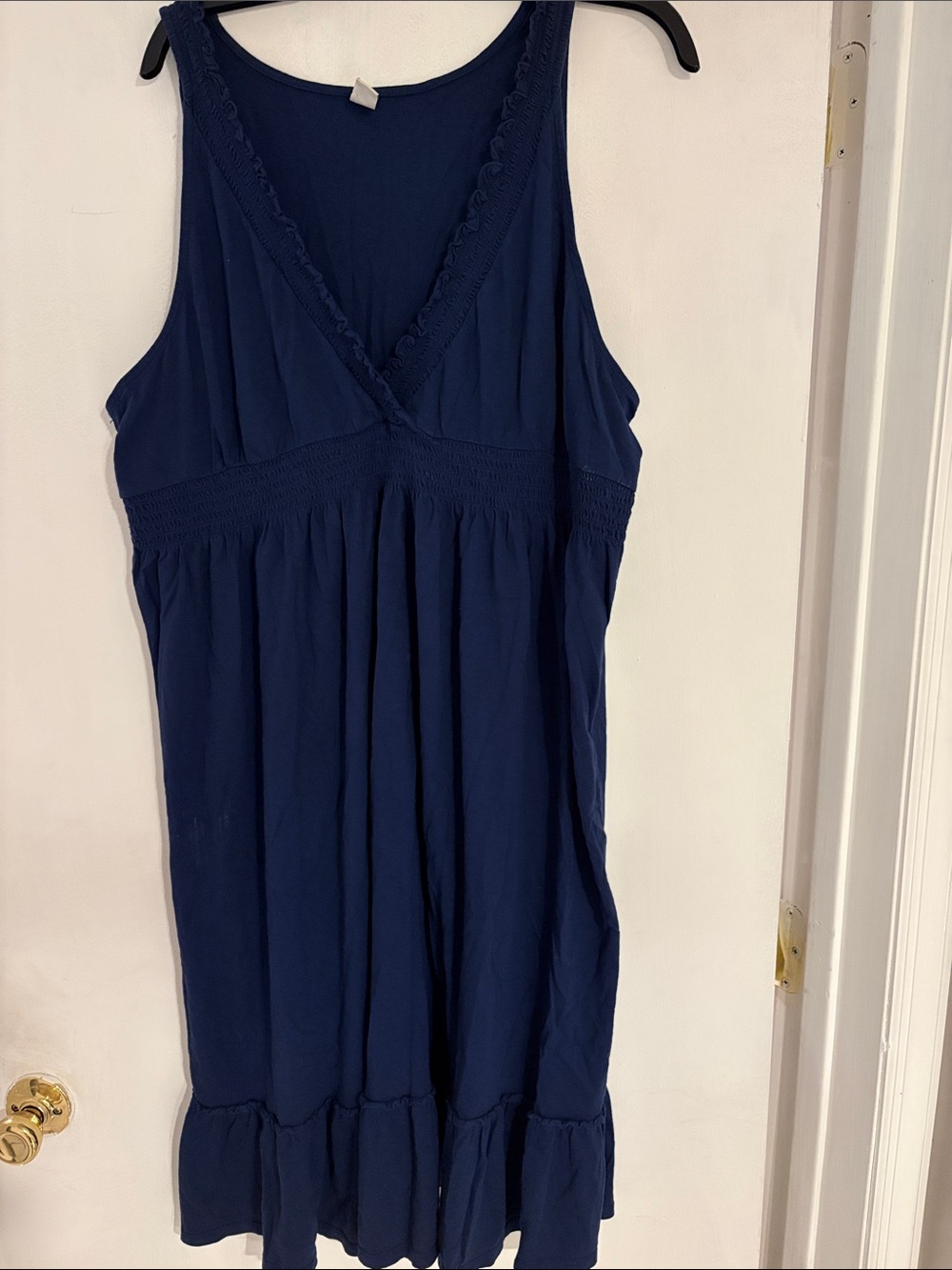 Women's Navy Blue Sleeveless V-Neck Tank Dress